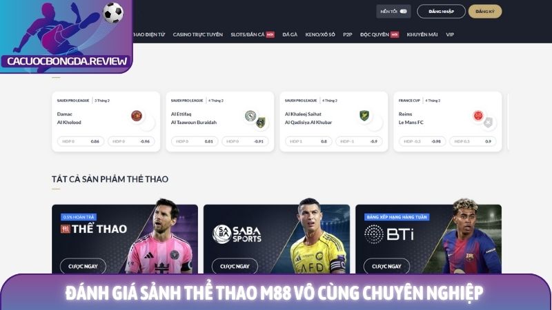 Đánh giá sảnh thể thao M88 - Hành trình chinh phục đỉnh cao giải trí 1 Đánh giá sảnh thể thao M88 vô cùng chuyên nghiệp